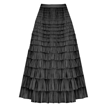 Last true angel maxi tiered frilled skirt in black