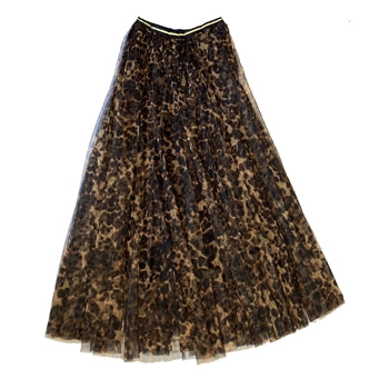 Last true angel tulle layer skirt in leopard