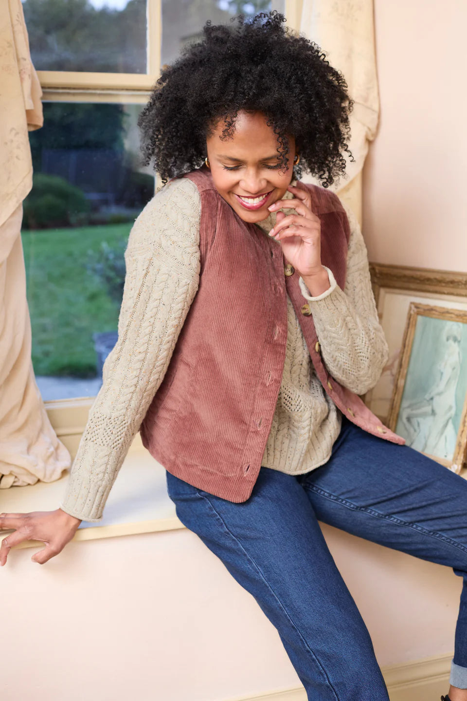 Lilly & Me dusk gilet plain pink