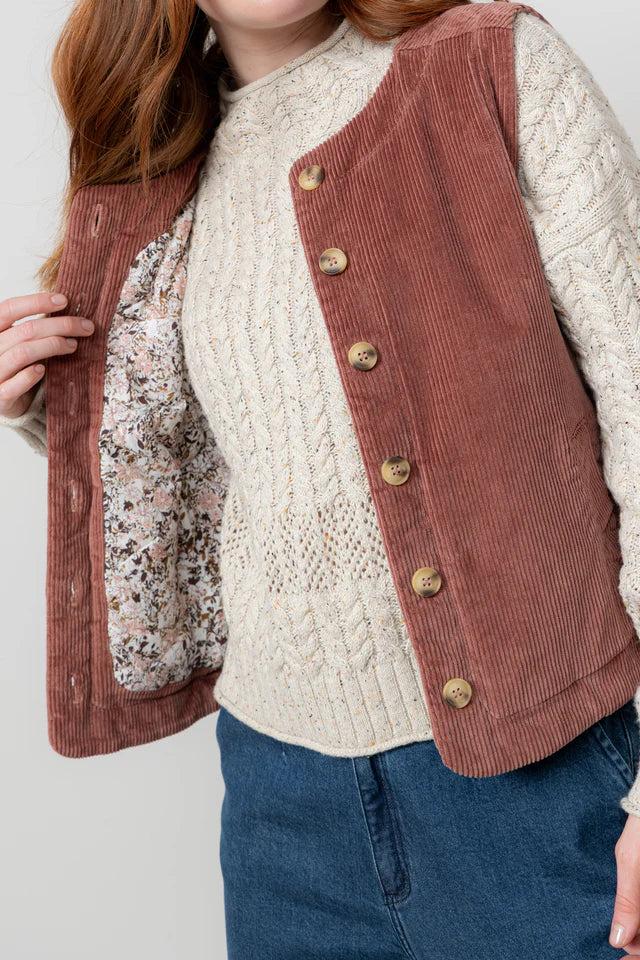 Lilly & Me dusk gilet plain pink