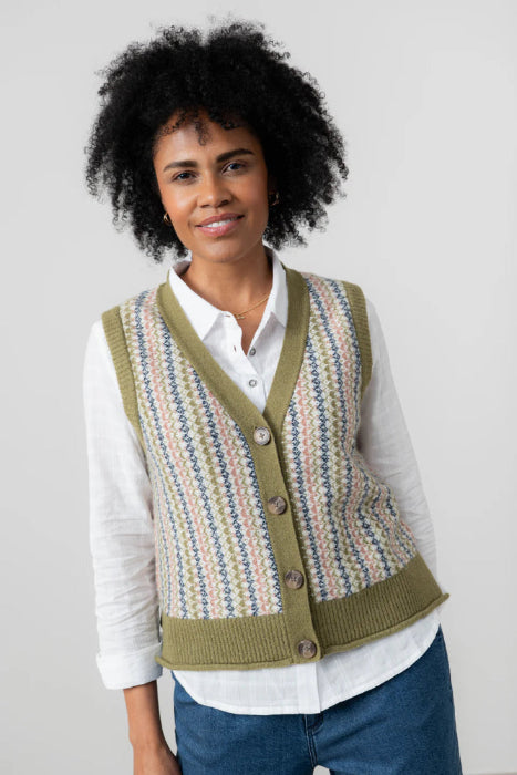 Lilly & Me Gywneth fair isle tank moss