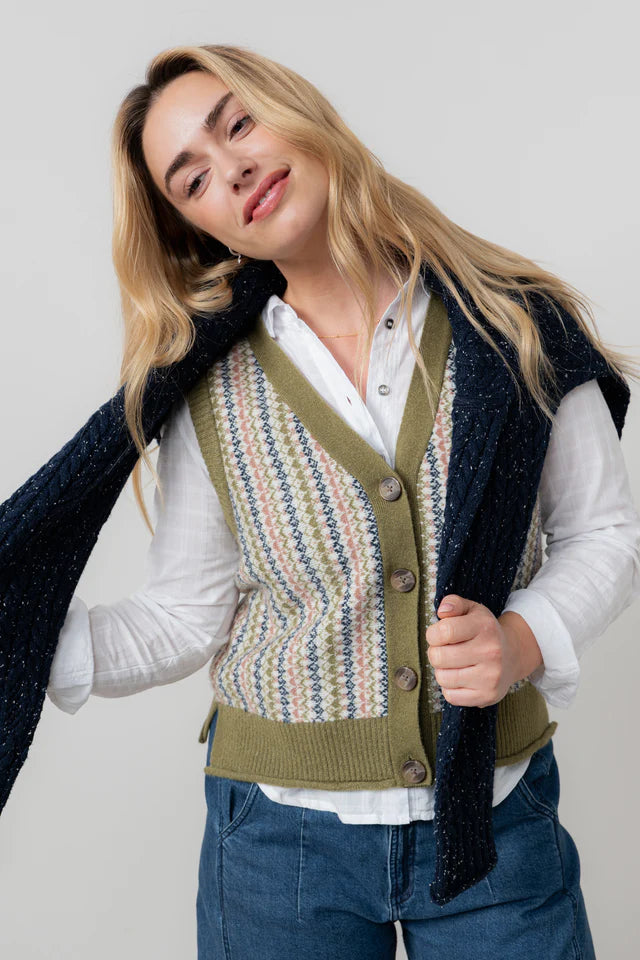 Lilly & Me Gywneth fair isle tank moss