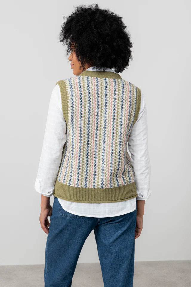 Lilly & Me Gywneth fair isle tank moss