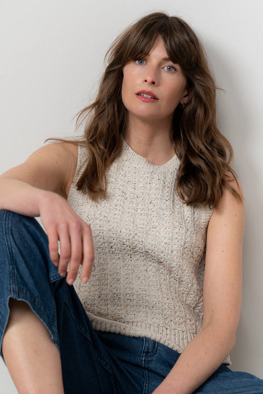 Lilly & Me Eva Tank fleck knit ecru