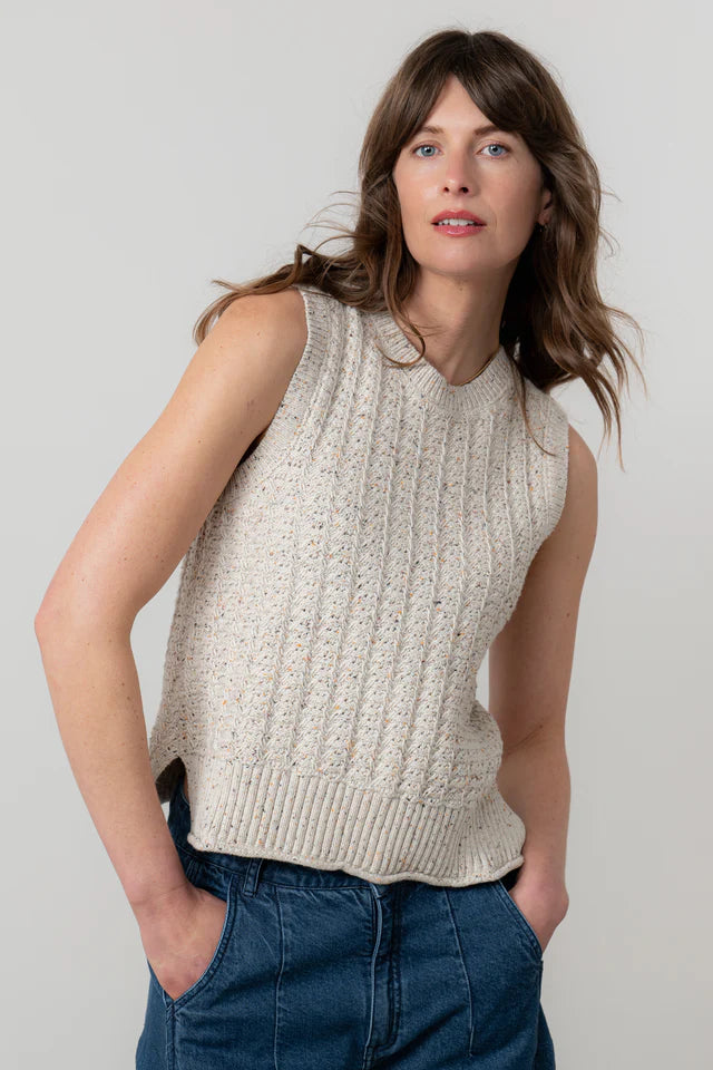 Lilly & Me Eva Tank fleck knit ecru