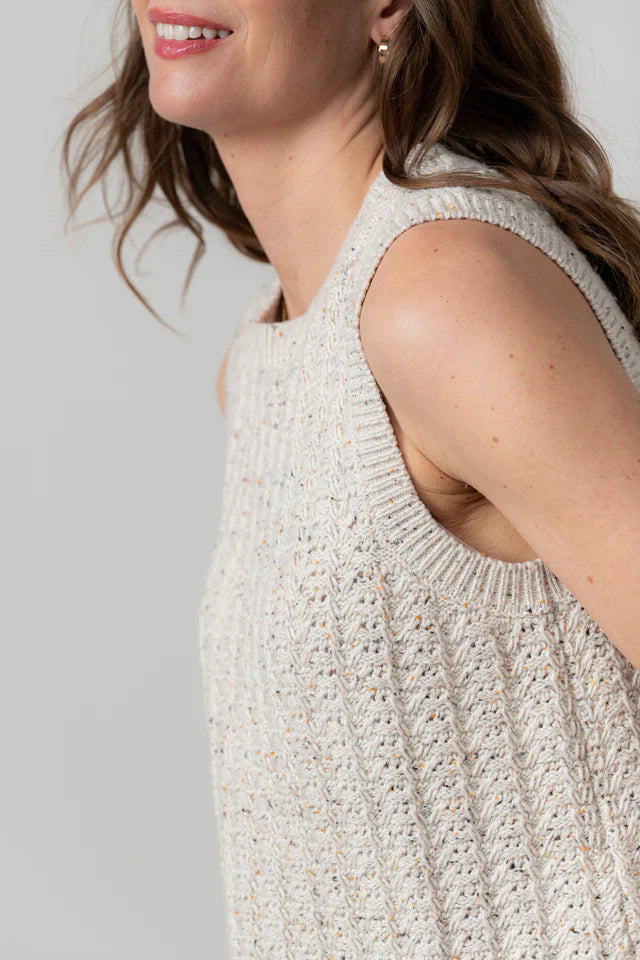 Lilly & Me Eva Tank fleck knit ecru