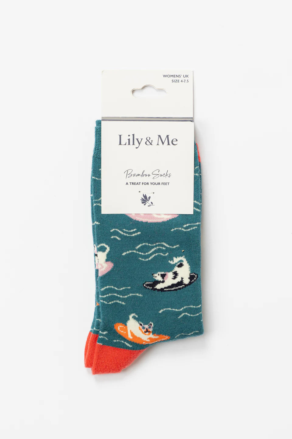 Lily & Me Bowie The Surf Dog Bamboo Socks And Decoration Giftbox