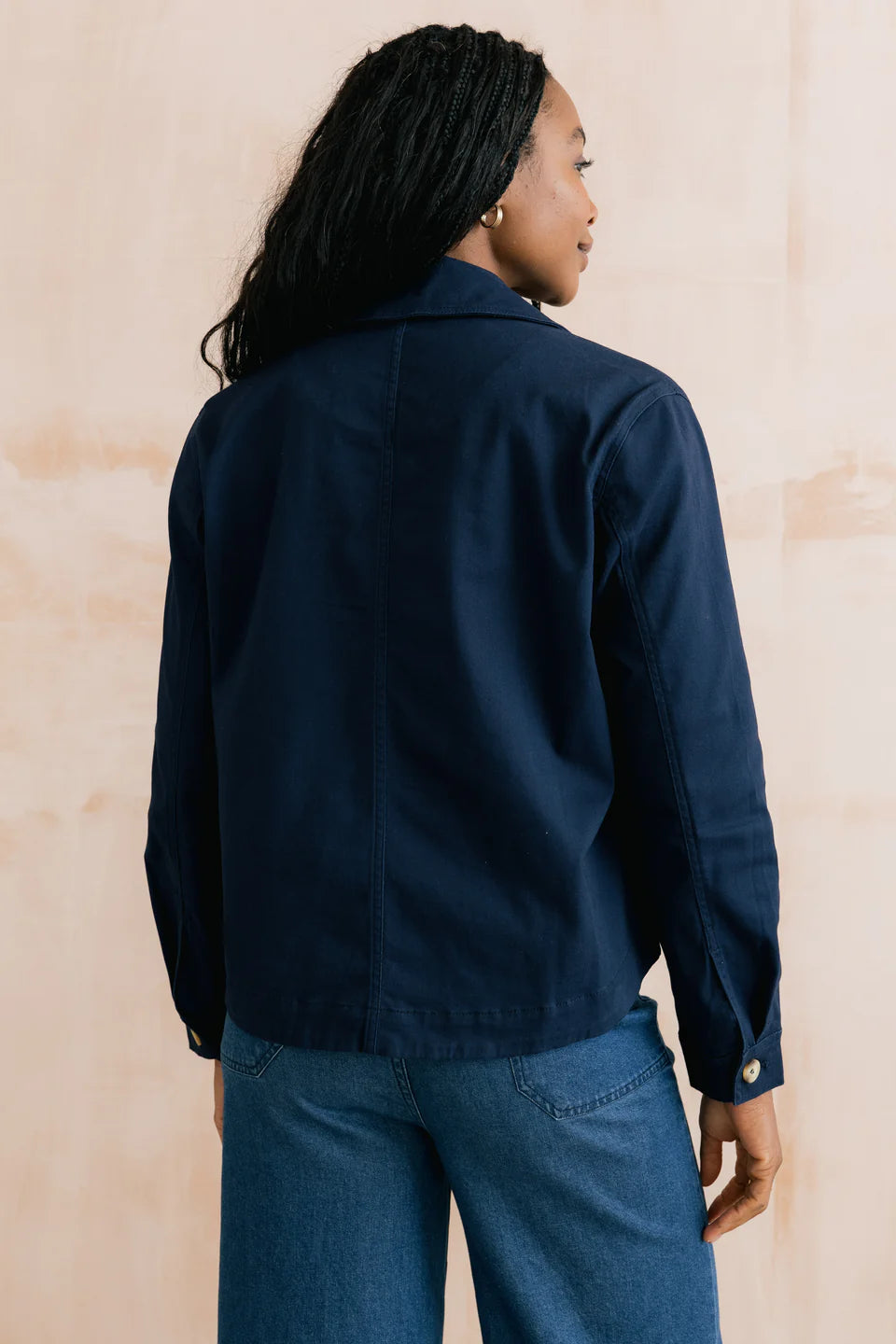 Lily & Me Effie Stretch Cotton Twill Jacket Navy
