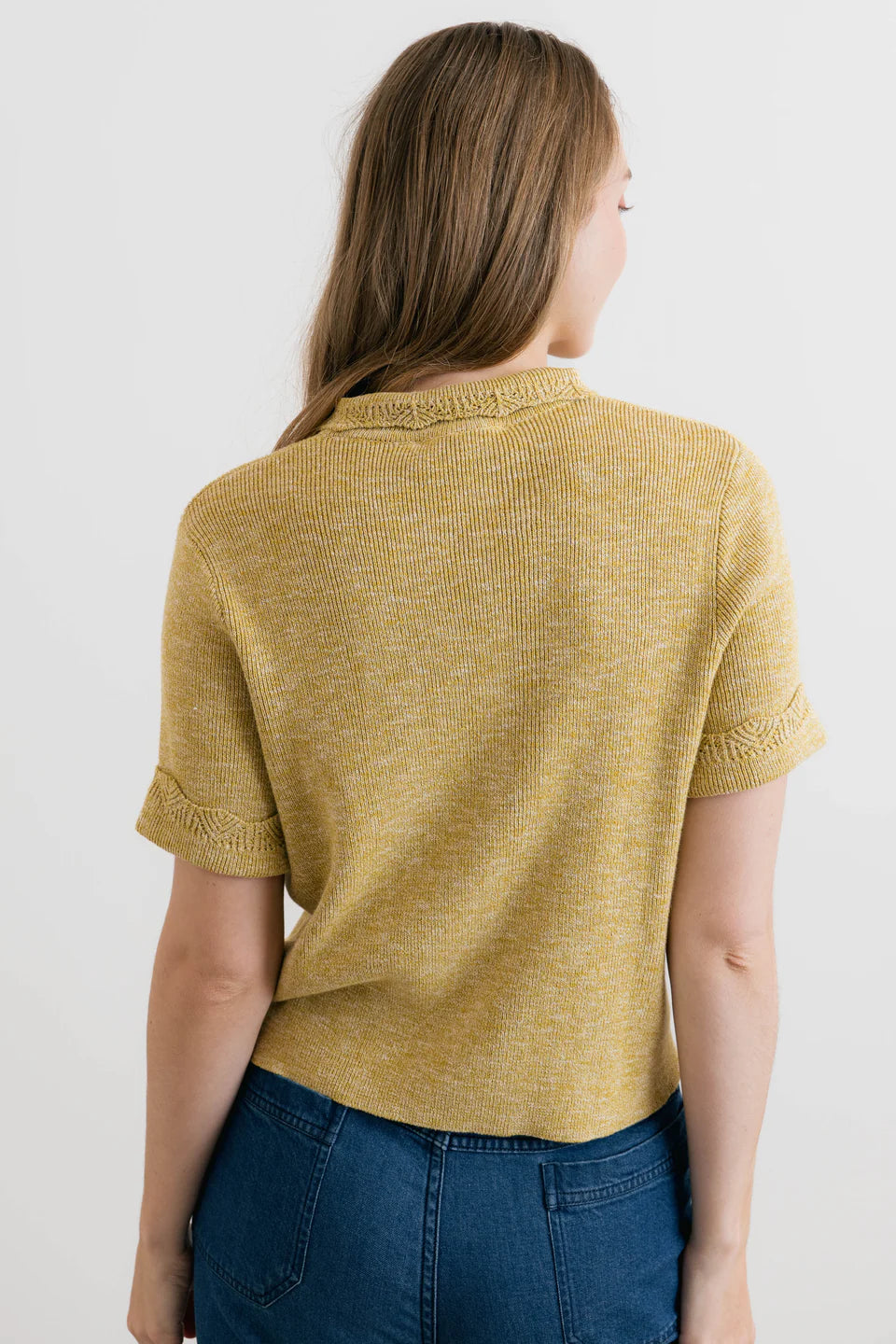 Lily & Me Phoebe Short Sleeve Knitted Jacket Lime