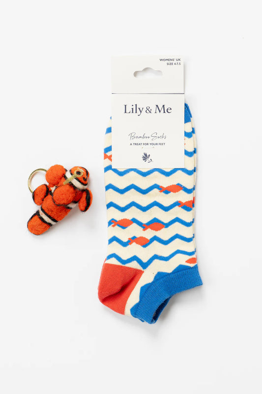 Lily & Me Camille Fish Trainer Socks And Decoration Giftbox