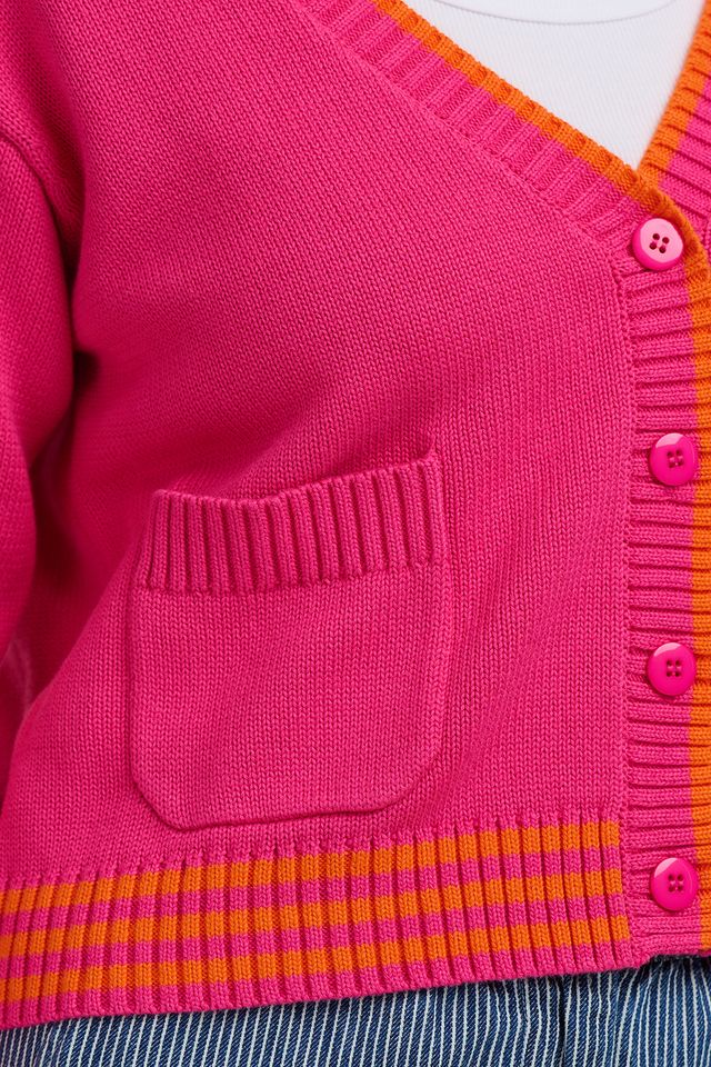 Sugarhill Sigourney Cardigan - Pink, Orange Highlights