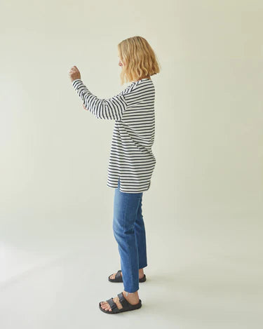 Chalk Bryony stripe top -white/navy