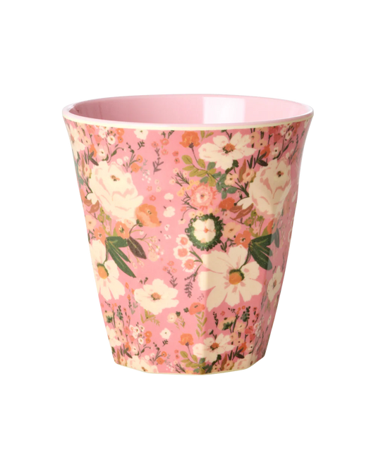 Rice by Rice Medium Cup - Coral - Allison Flower Print