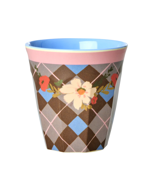 Rice by Rice Medium Cup - Brown - Gorgeous Tile Print