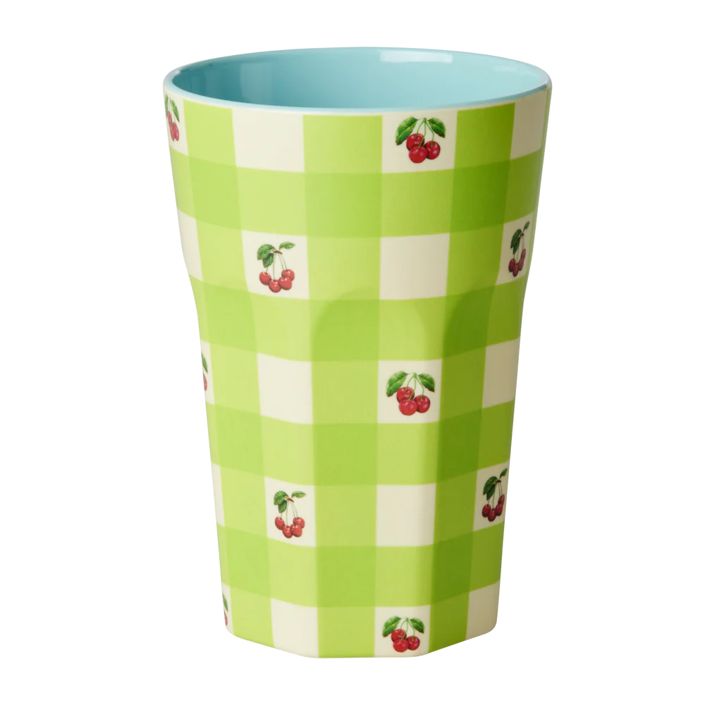 Rice by Rice Tall Cup - Green - Love Therapy Cherry Print