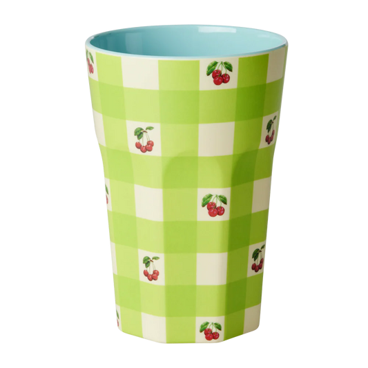 Rice by Rice Tall Cup - Green - Love Therapy Cherry Print