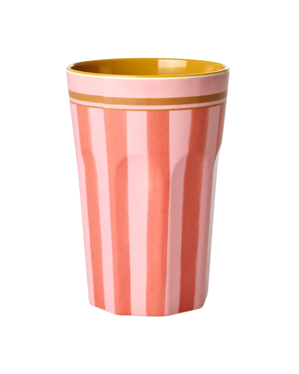 Rice by Rice Tall Cup - Pink - Organic Stripes Print