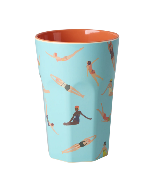 Rice by Rice Tall Cup - Blue - Retro Swimster Print