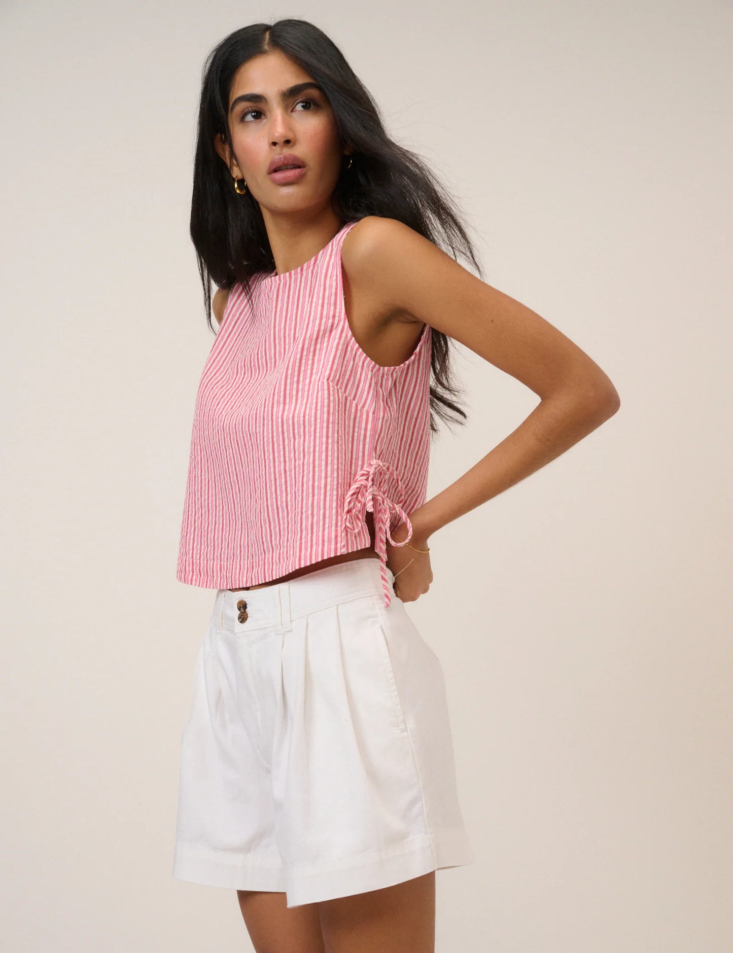 Nobody's child Pink Pinstripe Swing Top