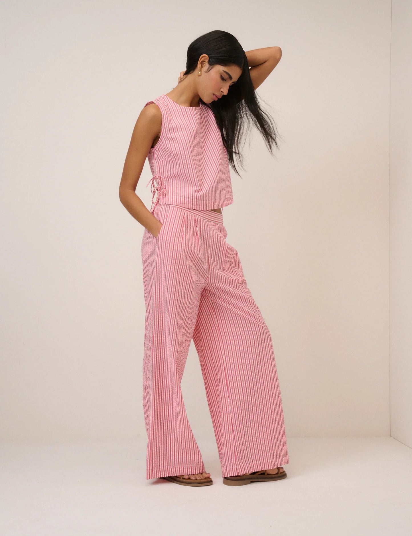 Nobody's child Pink Pinstripe Swing Top