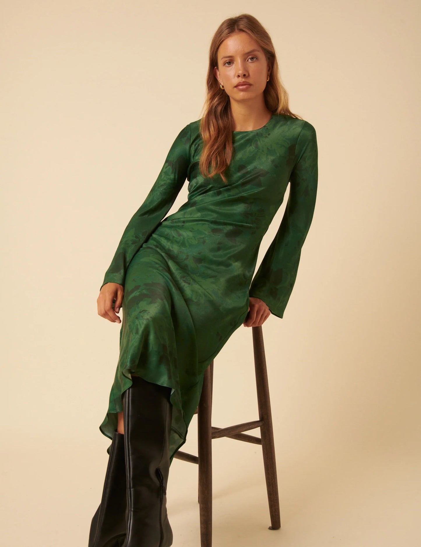 Nobody's Child Clarissa Midi dress Erica bloom green