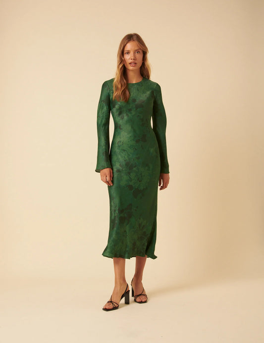 Nobody's Child Clarissa Midi dress Erica bloom green