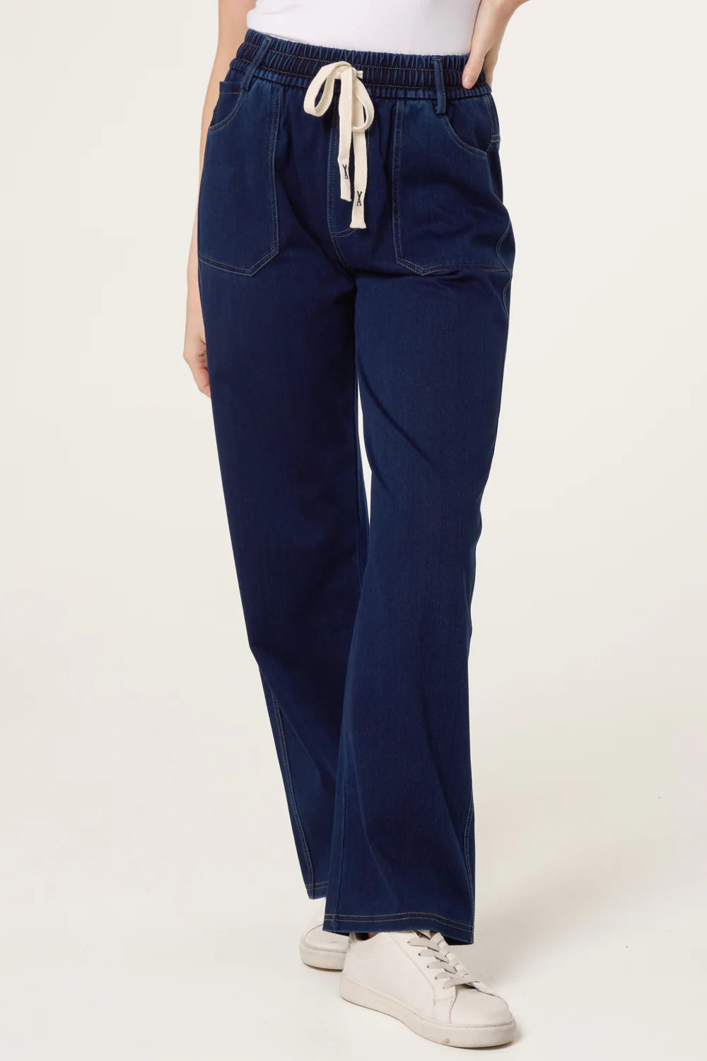 Nova London String Tie Flared Ankle Jeans