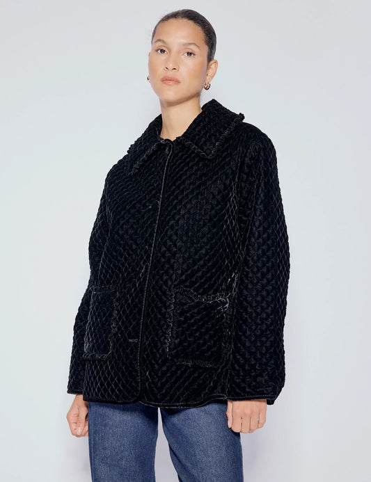 Nobody's child Winny velvet quilted jacket black