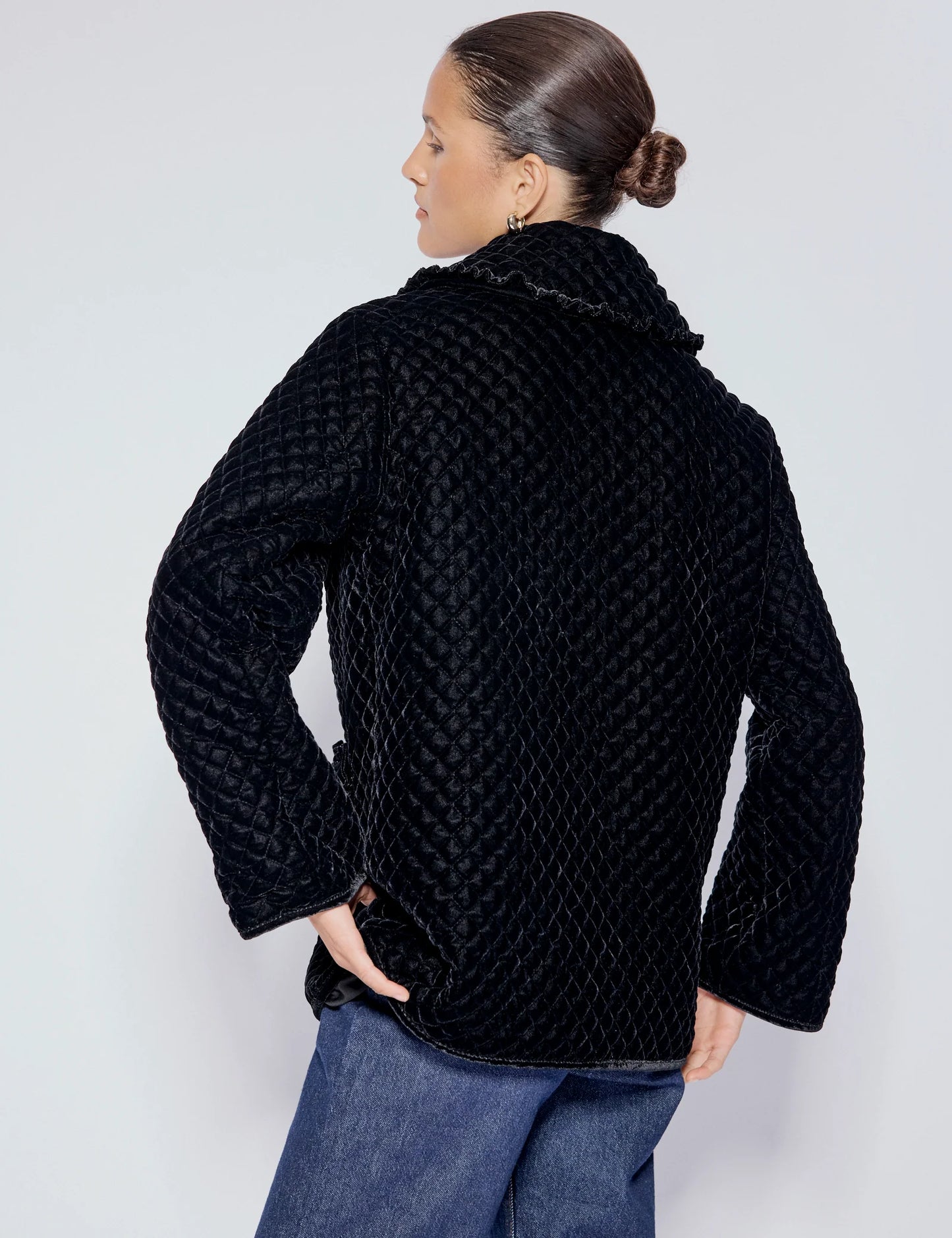 Nobody's child Winny velvet quilted jacket black