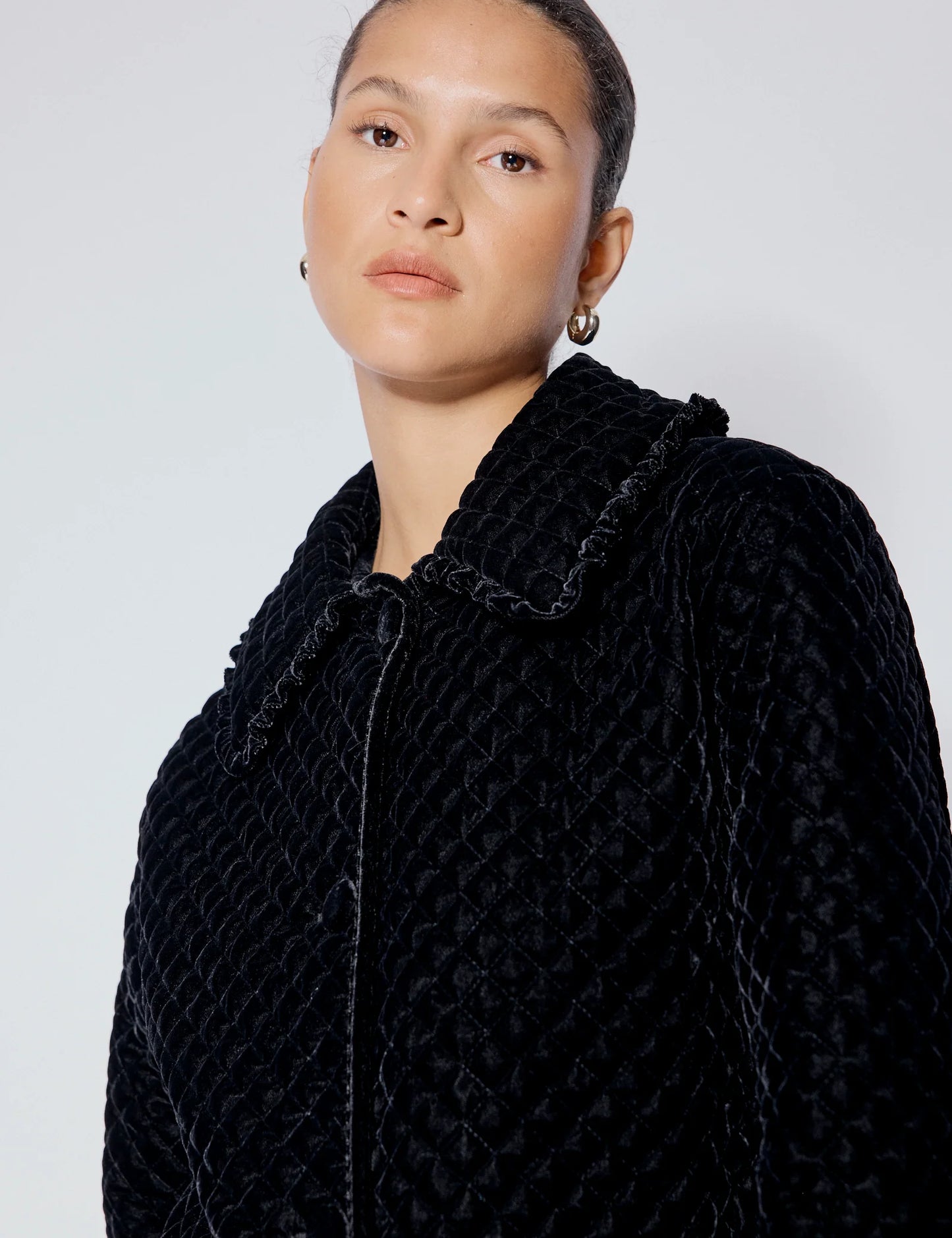 Nobody's child Winny velvet quilted jacket black