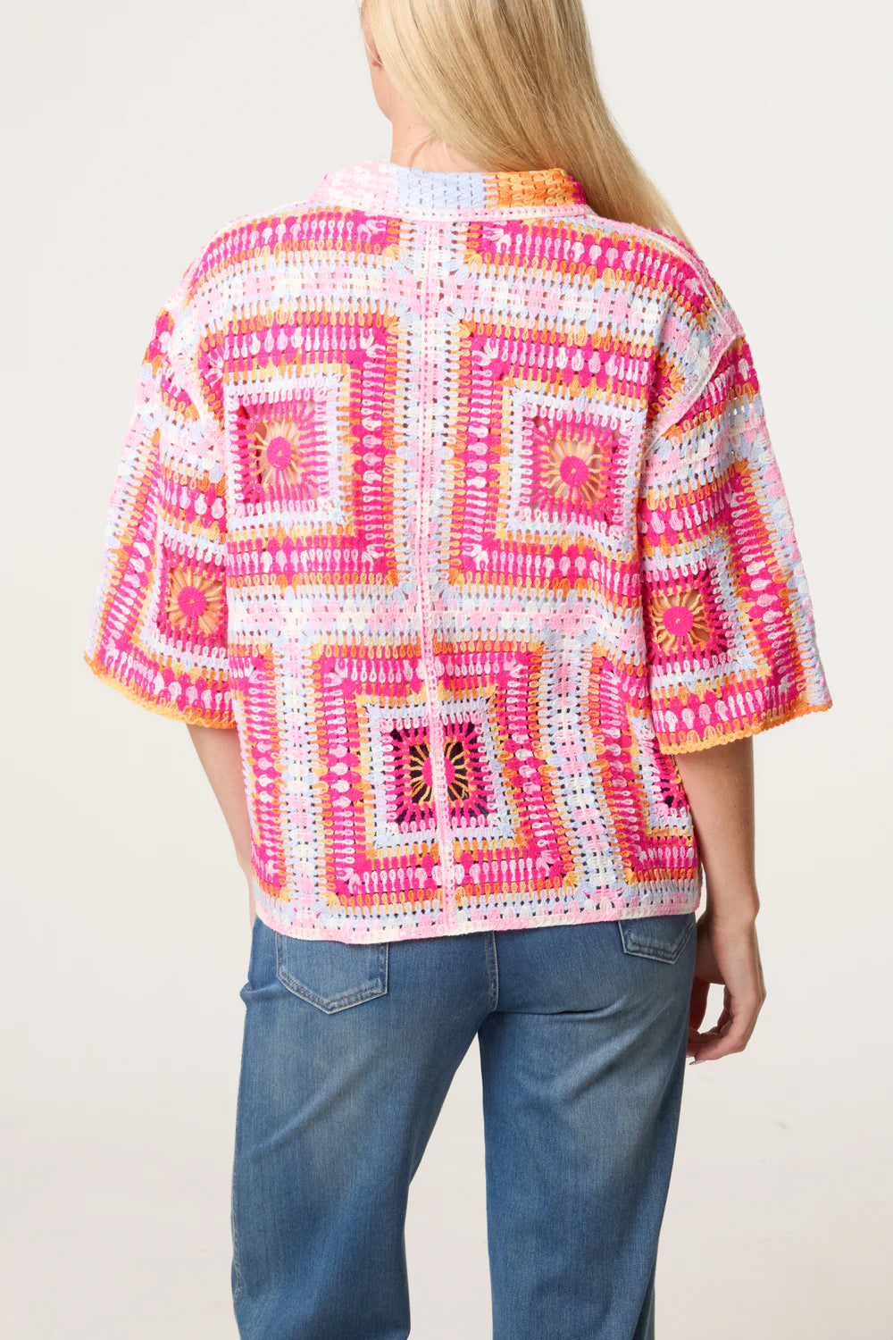 Nova Patchwork Crochet Boxy Shirt