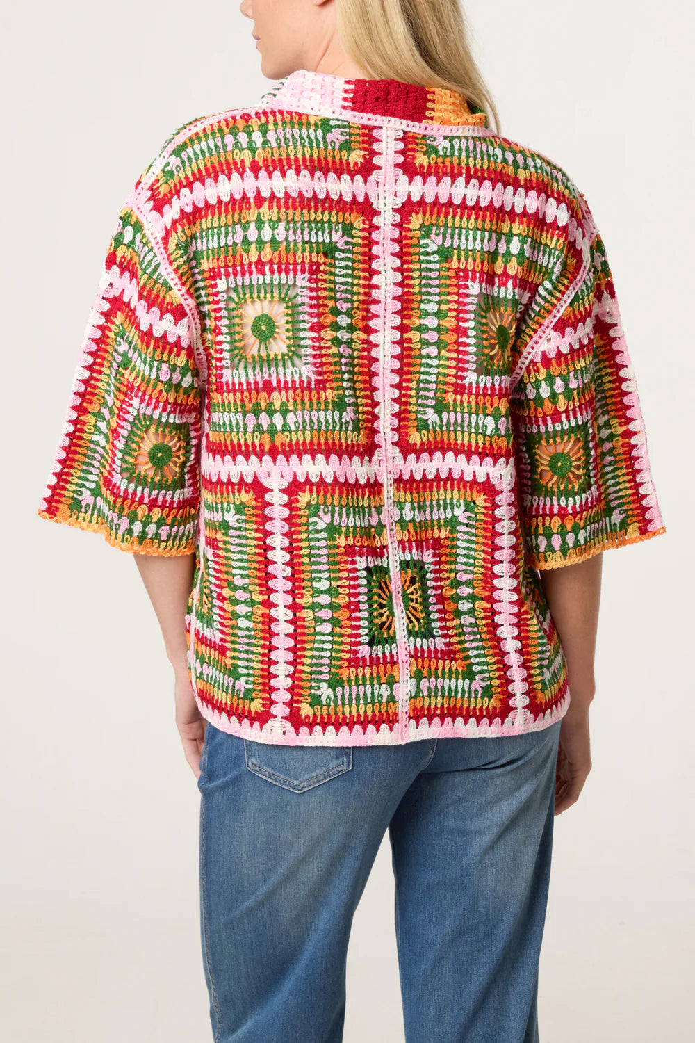 Nova London Patchwork Crochet Boxy Shirt