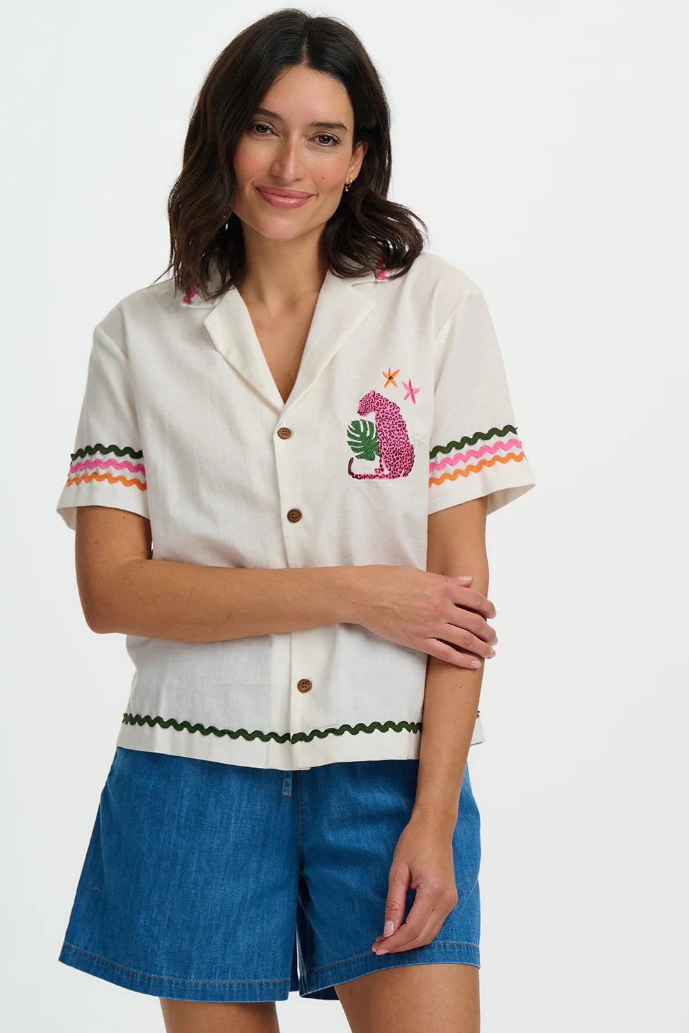 Sugarhill Michelle shirt pink leopard