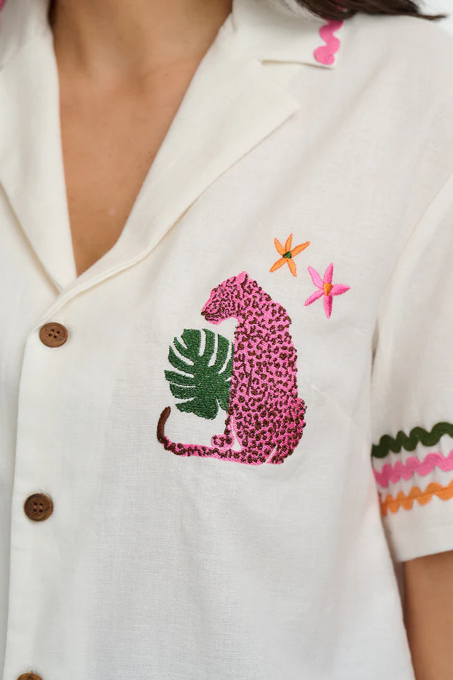 Sugarhill Michelle shirt pink leopard