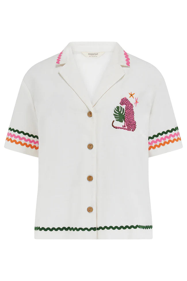 Sugarhill Michelle shirt pink leopard