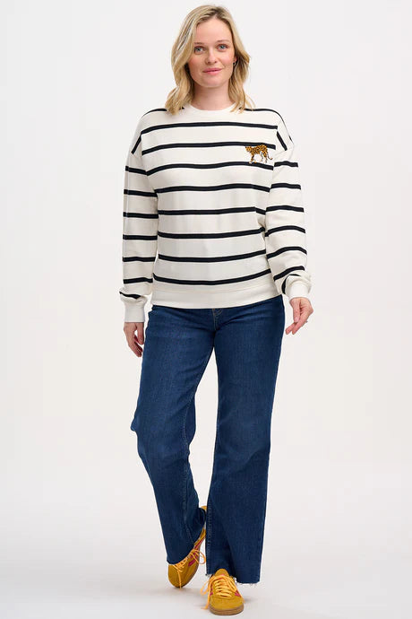 Sugarhill Noah sweatshirt - off white leopard embroidery