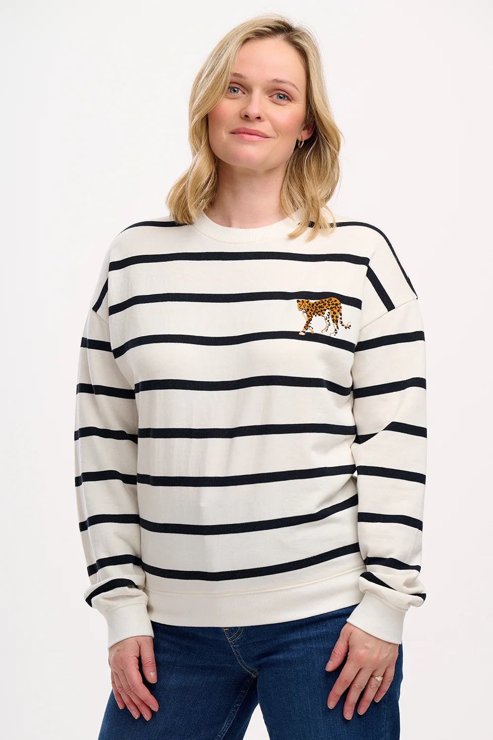 Sugarhill Noah sweatshirt - off white leopard embroidery