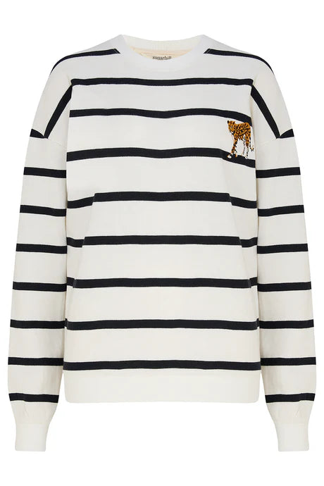 Sugarhill Noah sweatshirt - off white leopard embroidery