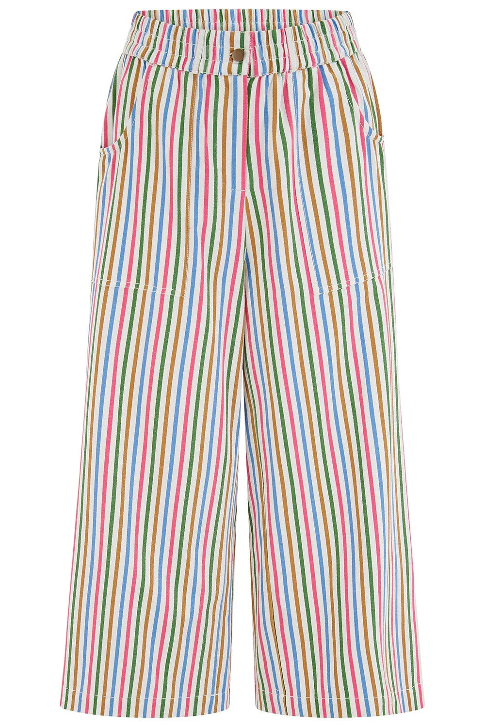 Sugarhill Charlene Cropped Trousers - Multi, Colourful Canvas Stripe