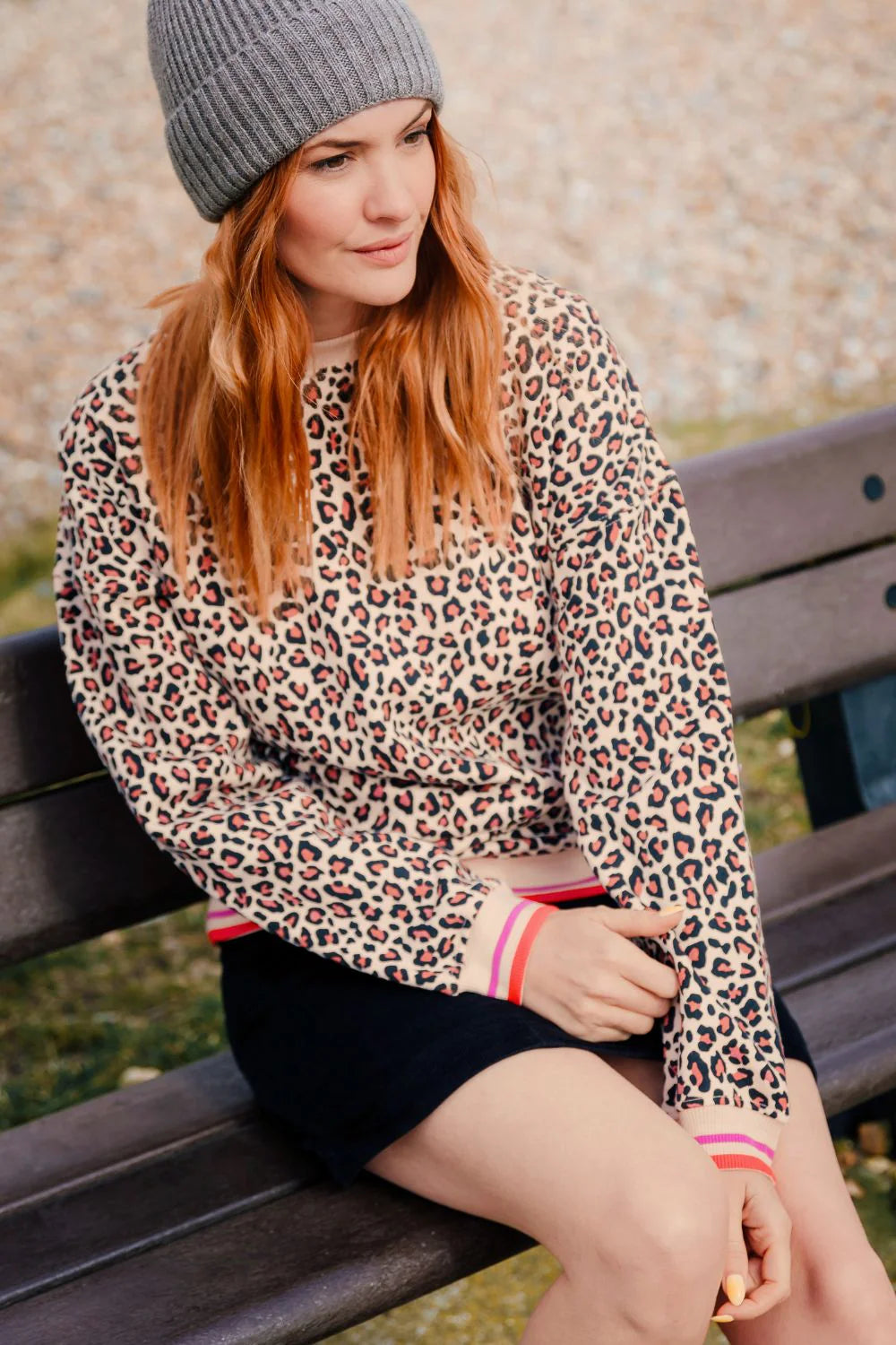 Sugarhill Eadie rekaxed sweat top classic leopard