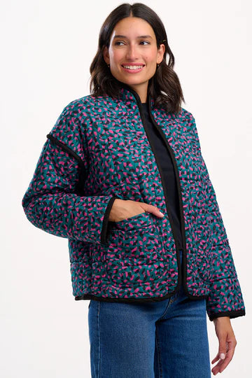 Sugarhill Elowen quilted jacket green spots
