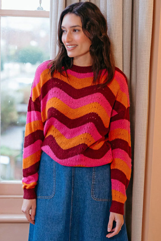 Sugarhill Evaline jumper multi berry waves