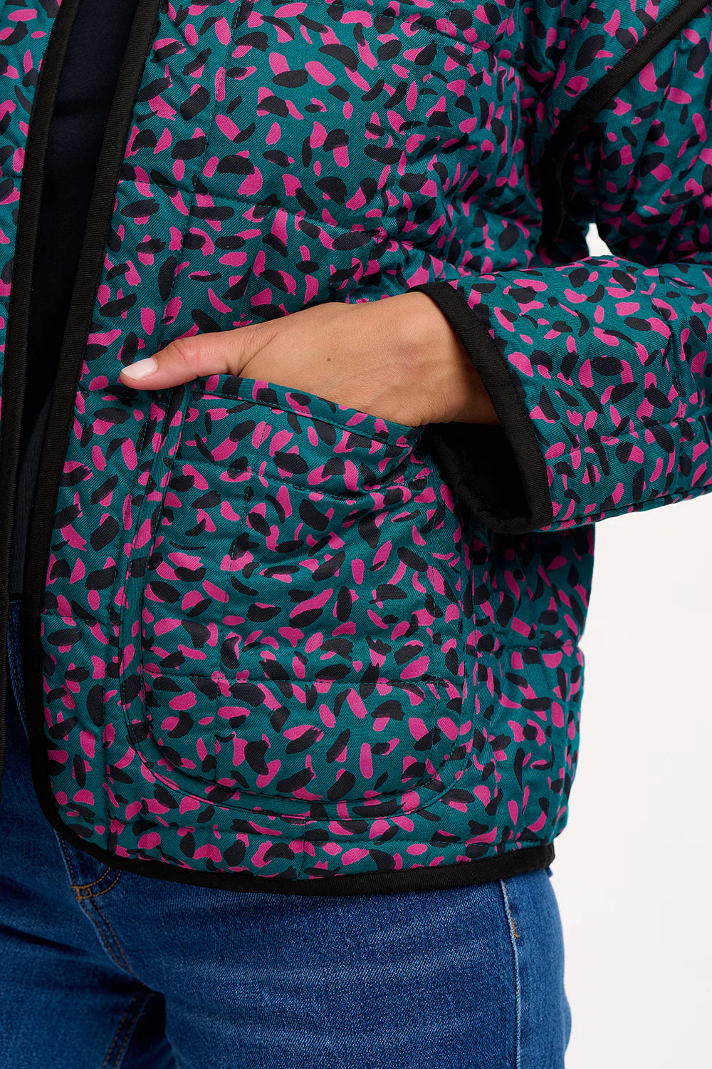 Sugarhill Elowen quilted jacket green spots