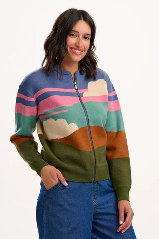 Sugarhill Solana knitted bomber cloudy hill