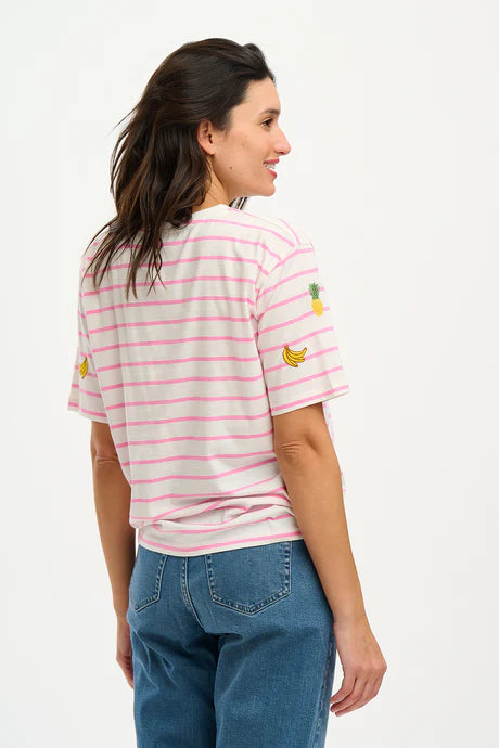 Sugarhill Kinsley relaxed t shirt - off white fruit embroidery