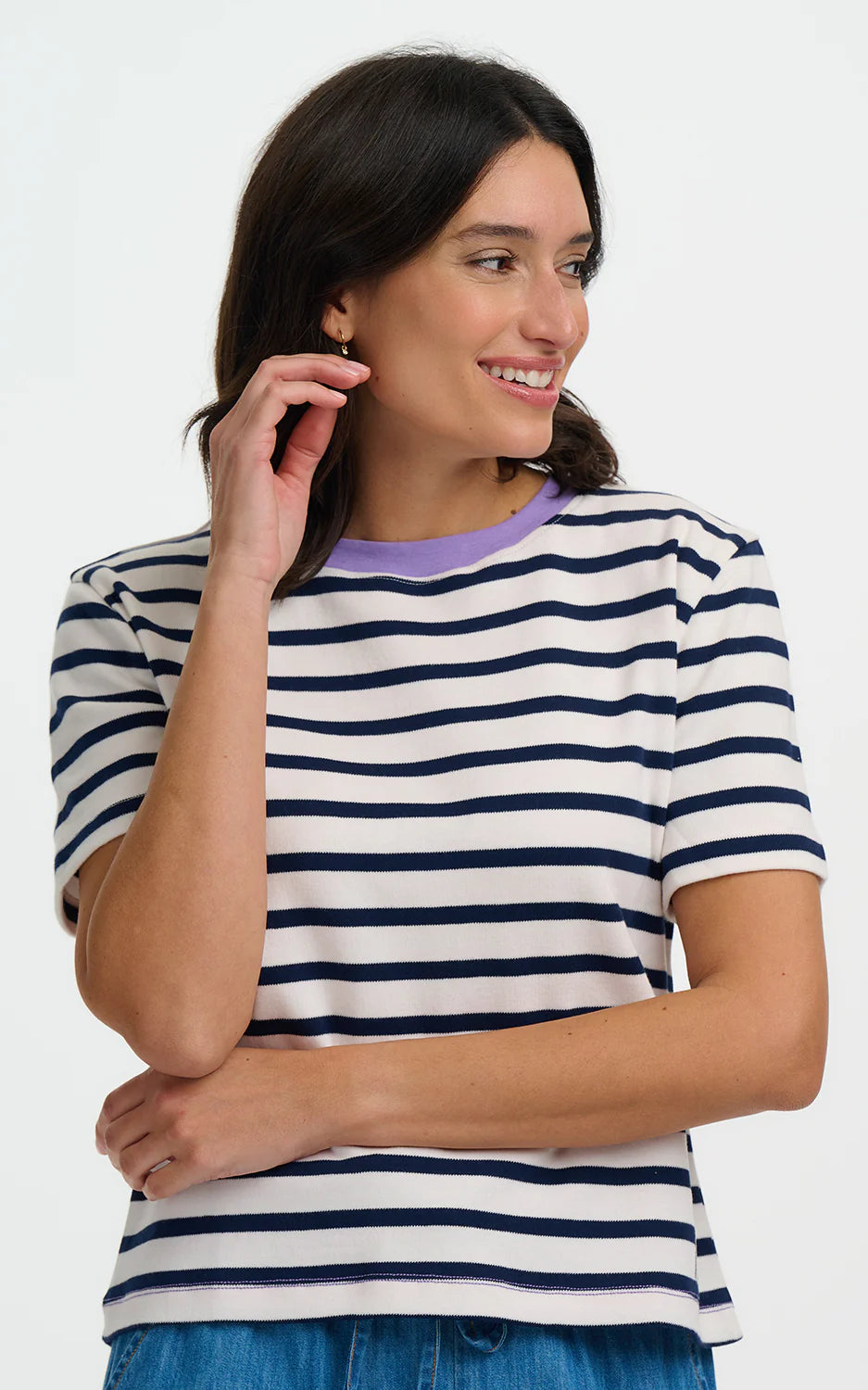 Sugarhill Estrella T-Shirt - Off White/Navy, SHB Flower