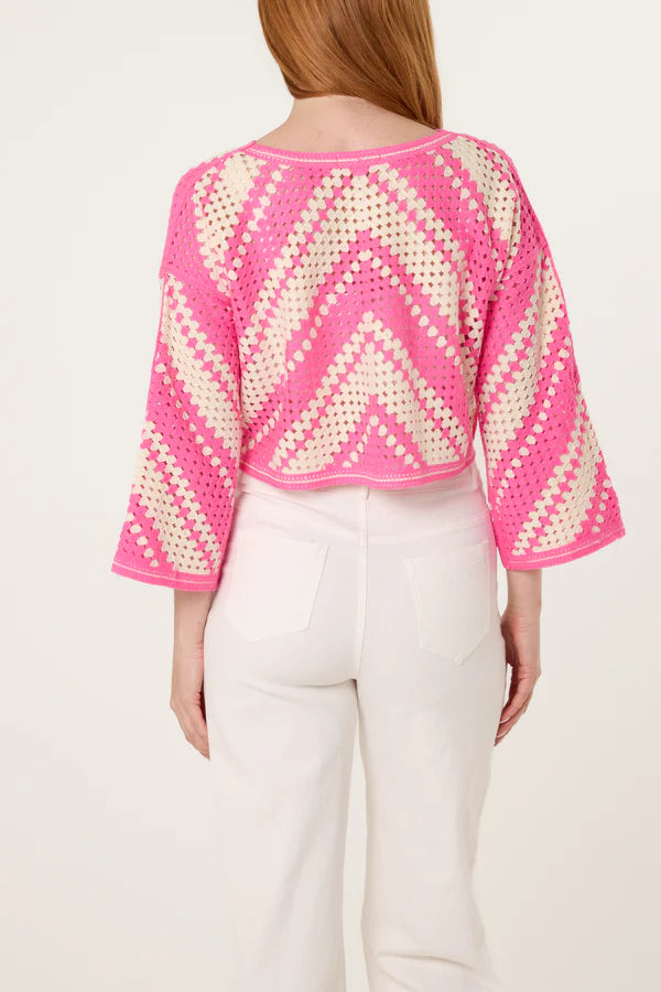 Nova London Zig Zag Crochet Cropped jumper