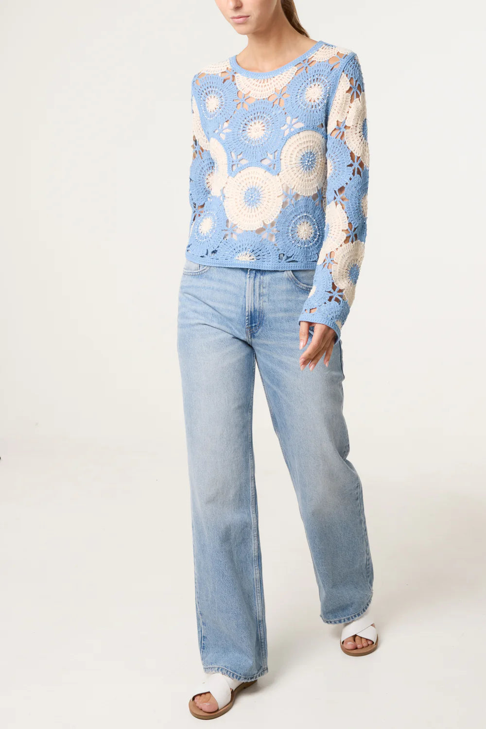 Nova Beaded Circular Floral Crochet Top