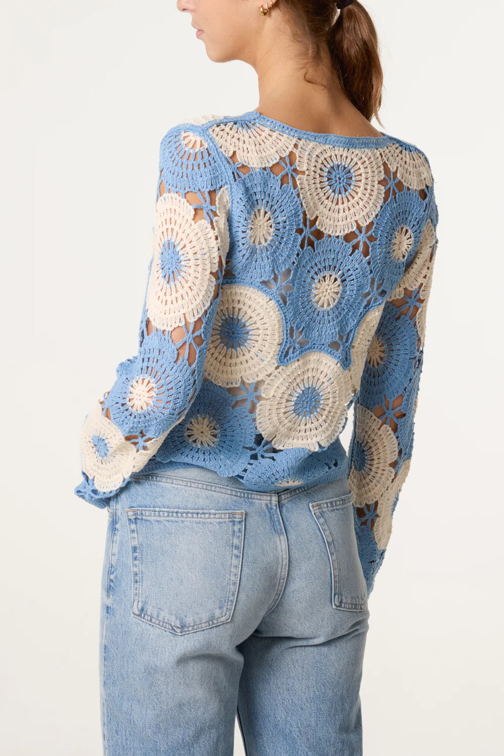 Nova Beaded Circular Floral Crochet Top