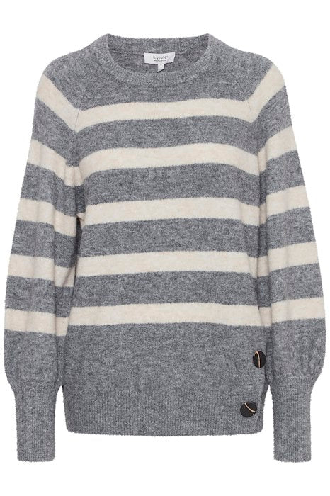 Byoung Striped Jumper - Mid Grey